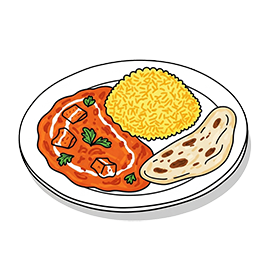 Chicken Tikka Masala with Pilau Rice and Naan